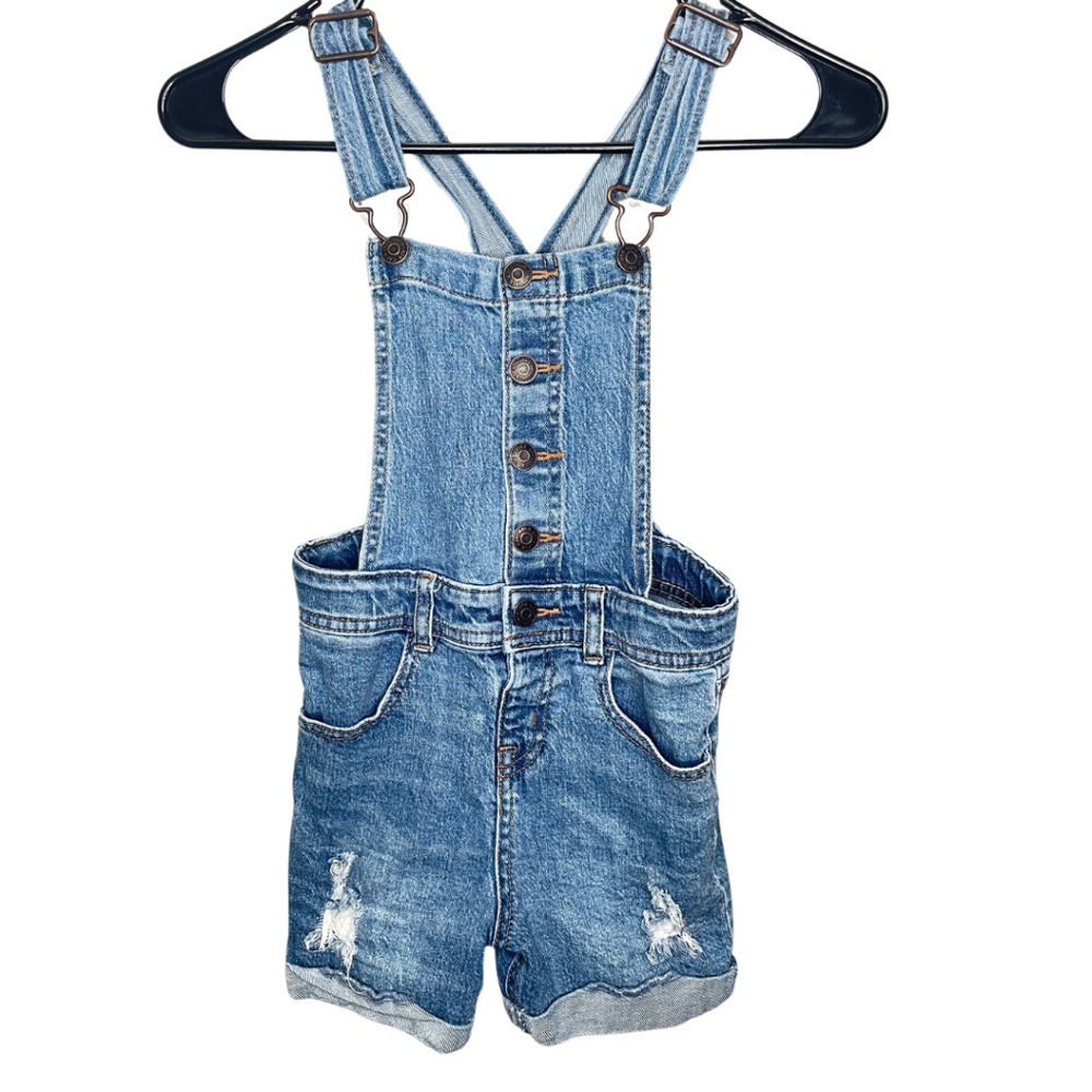 Denim Girls Overall Shorts